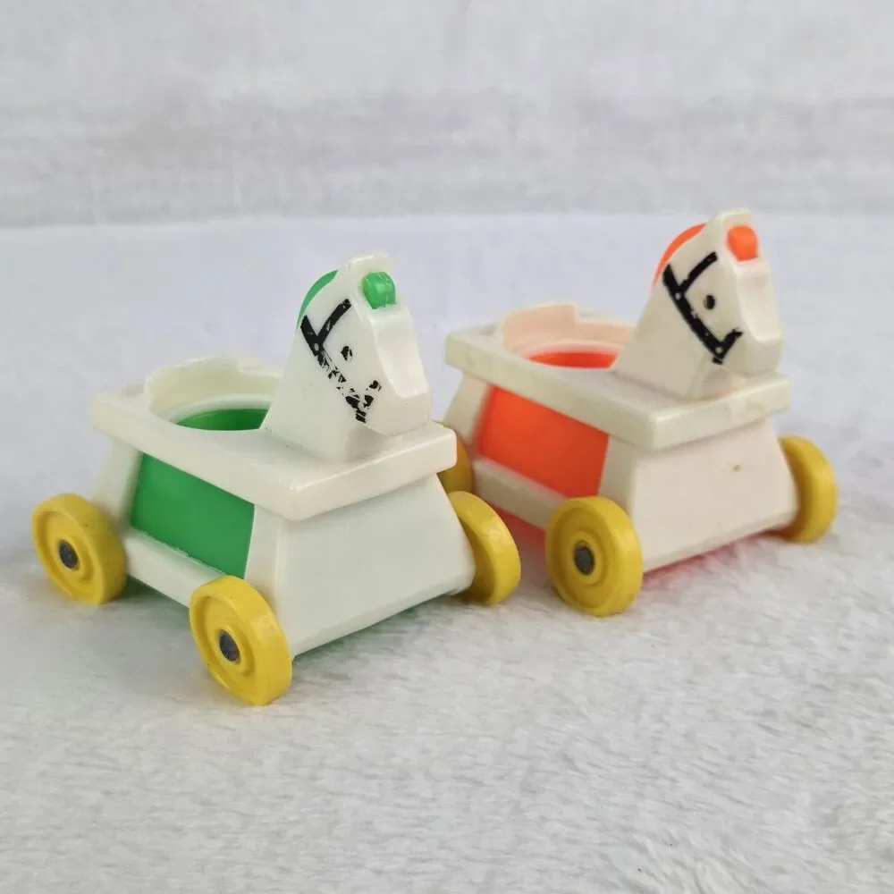 Vintage Fisher Price Little People Little Riders‎ Rocking Horses Lot Of 2